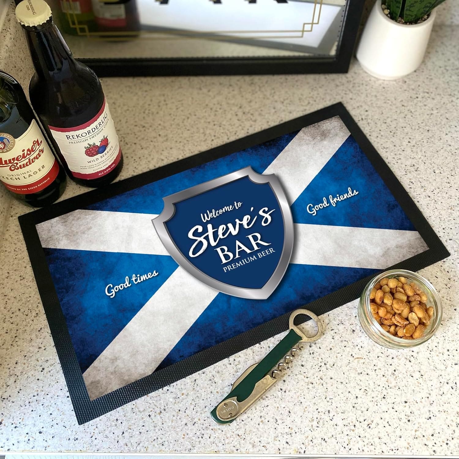 scottish flag bar mat