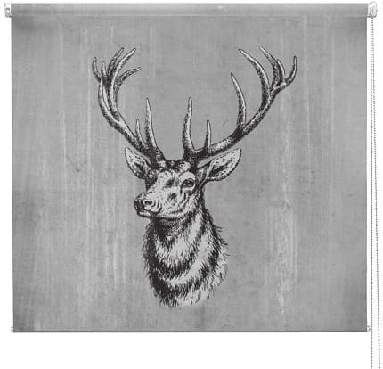 Grey vintage Stag printed blind