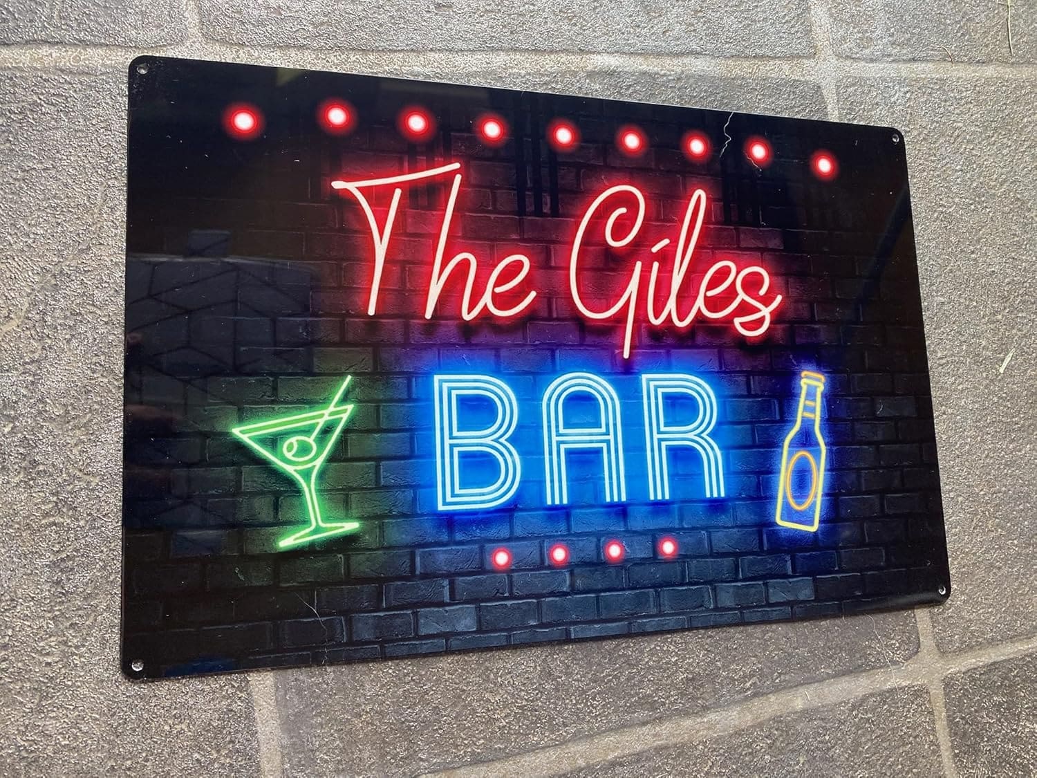 Personalised Home Bar Sign | 80s neon effect Metal Bar Sign - Image 8